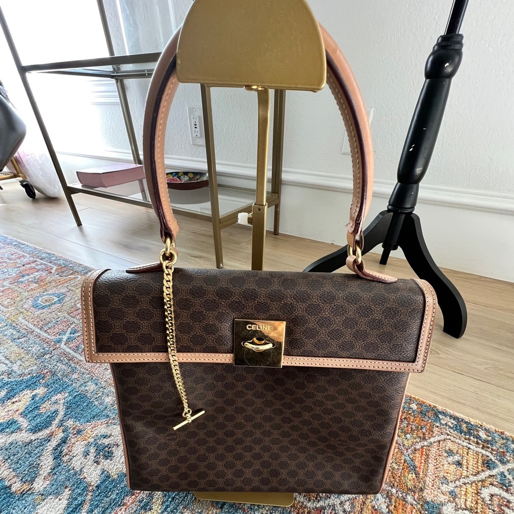 Celine Vintage Kelly Handle Bag w/ Strap